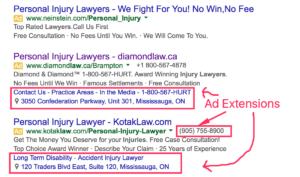 Ad Extensions Example Adwords
