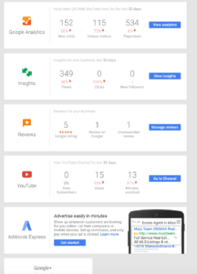 Dashboard for Google My Business