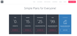 Invision Pricing Page