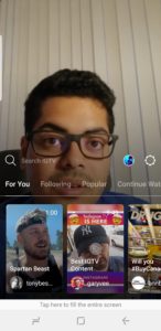 Instagram TV user interface Android